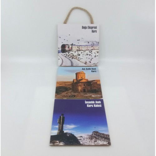 Tahta Poster -3 lü Askılı- TPA076 , 1 adet , ( 15 cm * 47 cm)